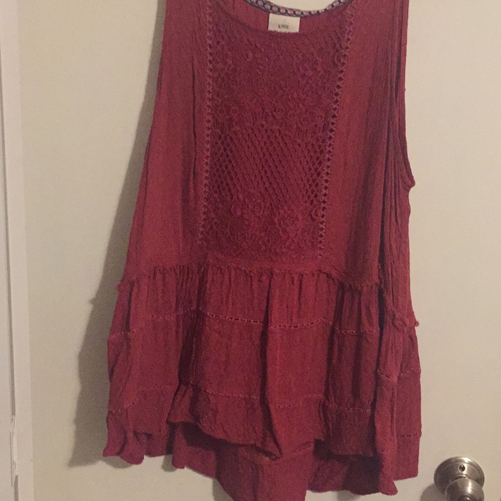 Cute layered embroidered tank